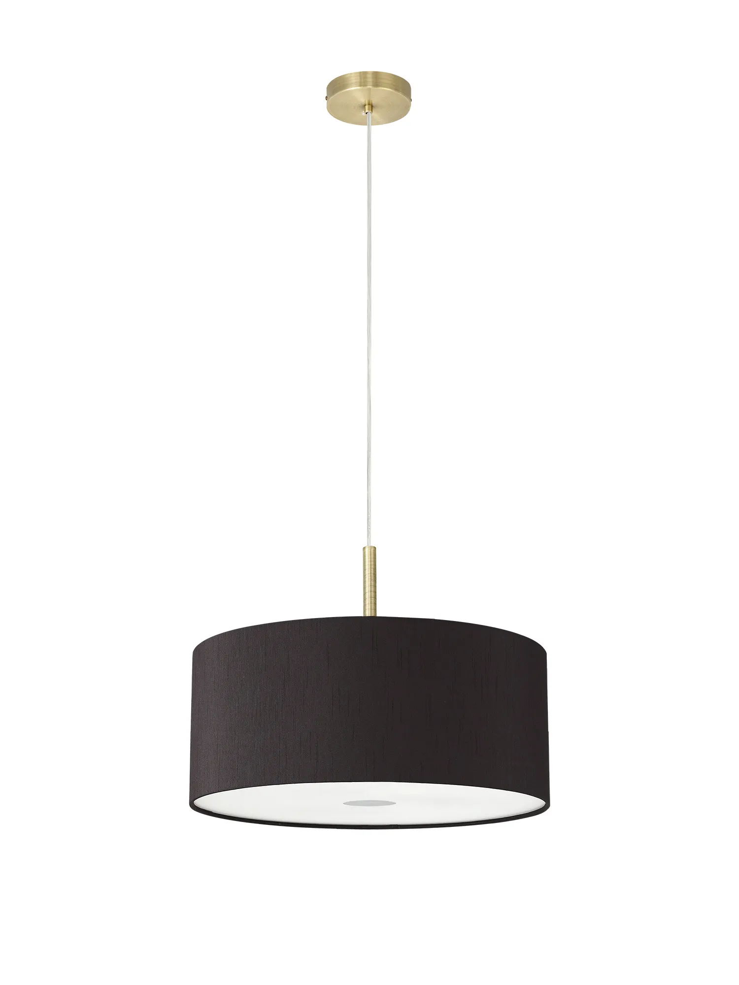 Baymont 40cm 3 Light Pendant Antique Brass, Black, Frosted Diffuser DK0395  Deco Baymont AB BL